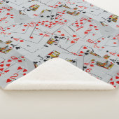 Dek van het patroon van de gekatterde speelkaartje sherpa deken (3/4)