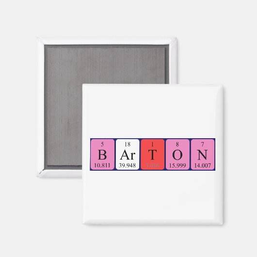 Dekbare barton periodiek table name magnet (Voorkant / Achterkant)