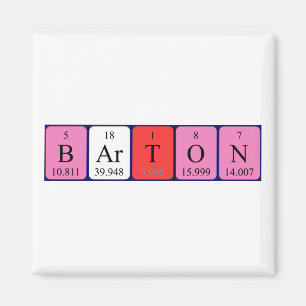 Dekbare barton periodiek table name magnet