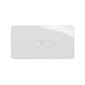 Dekbare harten op het strand blanco adresetiketten etiket (Voorkant)