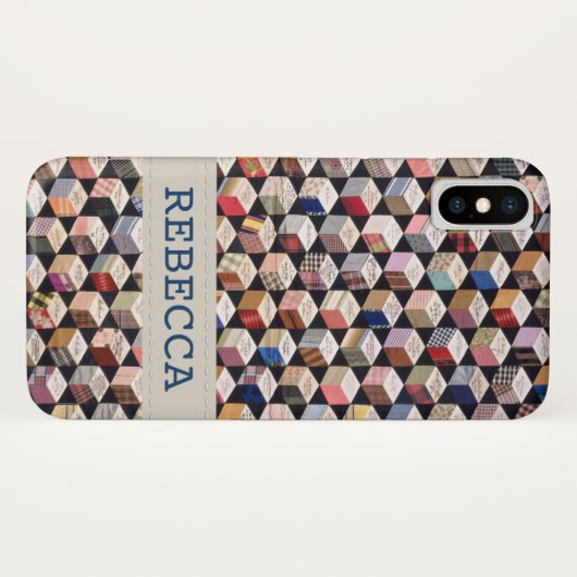 dekbed | Antiek tuimelblokken patchwork Case-Mate iPhone Case (Achterkant (horizontaal))