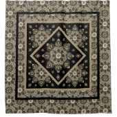 Dekbed Hoesje Boho Sepia Medallions op zwart Douchegordijn (Voorkant)