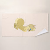 Dekdoek met gele kat badhanddoek (Badhanddoek)