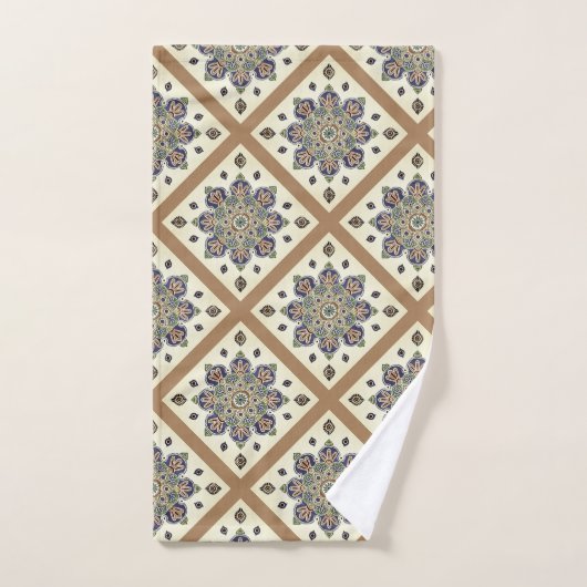 Dekdoek Reeks met medallion trellis print Bad Handdoek (Handdoek)