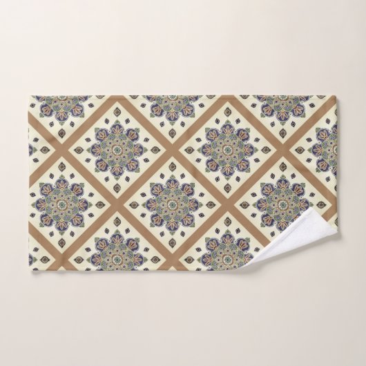 Dekdoek Reeks met medallion trellis print Bad Handdoek (Handdoek)