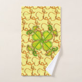 Dekdoekset - Ivy Leaves en Monogram op geel Bad Handdoek (Handdoek)