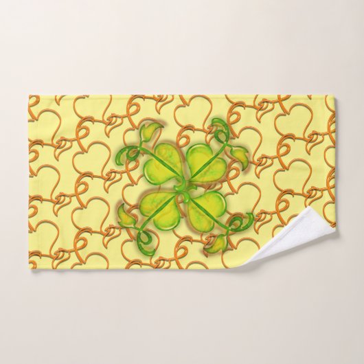 Dekdoekset - Ivy Leaves en Monogram op geel Bad Handdoek (Handdoek)