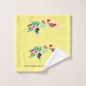 Dekdoeksets: wijn met Rozen Bad Handdoek (Wasdoekje)