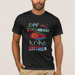 Dekemhare Eritrea English and Tigrinya Text T-shirt