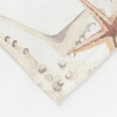 Deken Beige Cream Paarse Zeesterren Zeeschelp Ocea (Hoek)