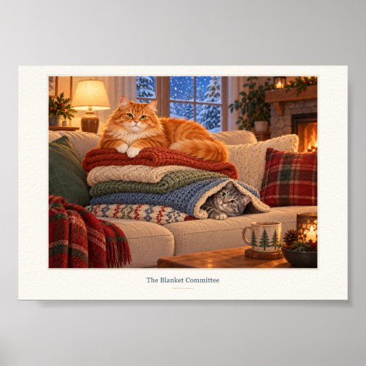 Deken Comité Cozy Cats Kunst Poster (Voorkant)