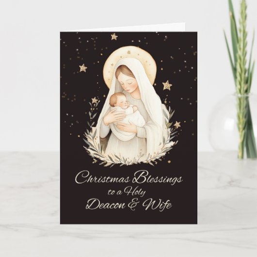 Deken en vrouw Kerstzegeningen Madonna Kaart (Voorkant)