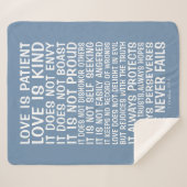 Deken Love Never Fails Sherpa (Voorkant (horizontaal))
