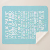 Deken Love Never Fails Sherpa (Voorkant (horizontaal))