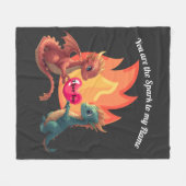 Deken met drakenliefde van fleece (Voorkant (Horizontaal))