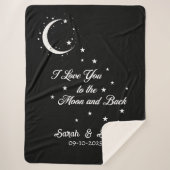 Deken met eigen naam en datum als huwelijkscadeau, (Voorkant)