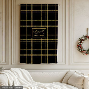 Deken met eigen naam Luxe Zwart Goud Jubileum