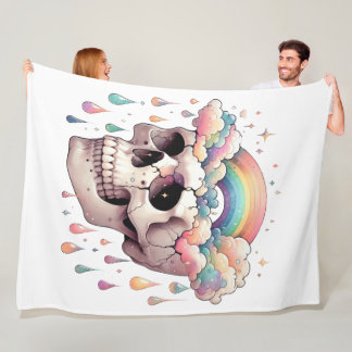 Deken met regenboogdroom fleece