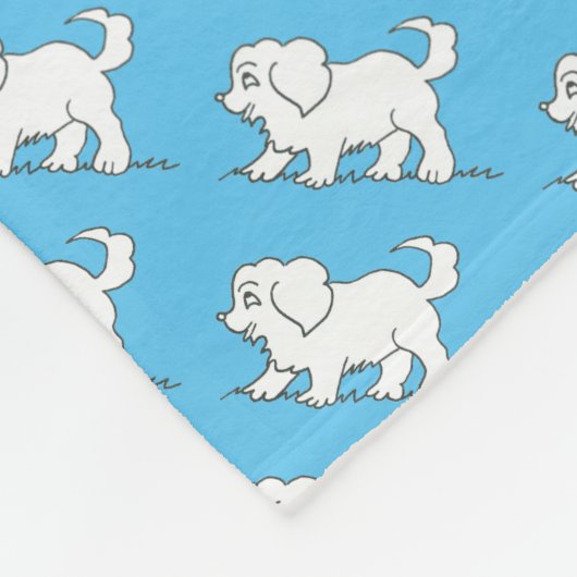 deken met retro/ puppytekeningen (Hoek)