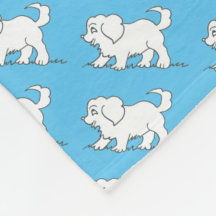 deken met retro/vintage puppy tekeningen