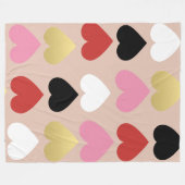 Deken met stijlvolle en kleurrijke harten. (Voorkant (Horizontaal))