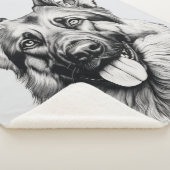 Deken met tekening van Duitse Herdershond Sherpa (3/4)