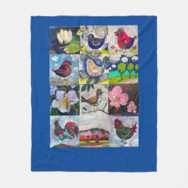 deken met vogels en bloemen