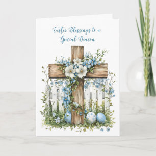Deken Paaszegeningen Kruis Witte Hek Bloemen Kaart