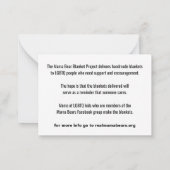 Deken project platte kaarten notitiekaartje (Achterkant)