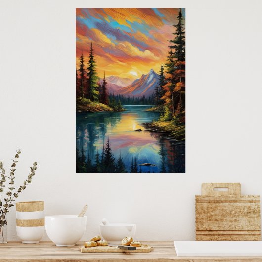 Deken van Sunset Poster (Keuken)