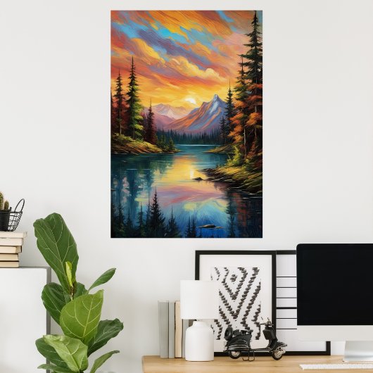 Deken van Sunset Poster (Thuiskantoor)