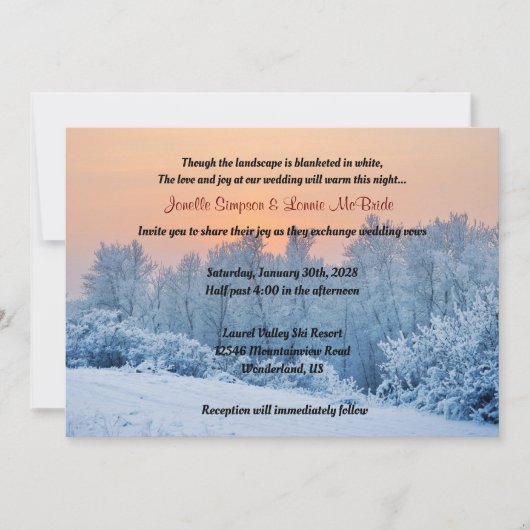 Deken van White Winter Wonderland Wedding Kaart (Voorkant)