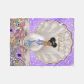 dekens, baby shower, meisje, prinses, fleece deken (Voorkant (Horizontaal))