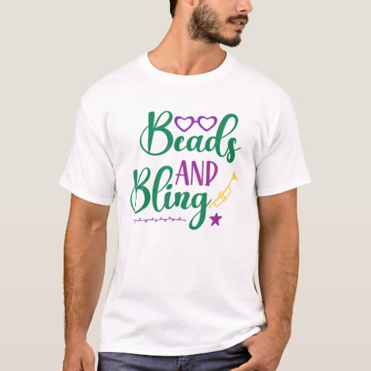 Dekens en feestdagen voor de Bling Mardi Gras T-shirt (Voorkant)