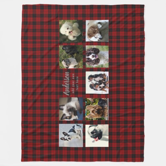 Dekens met foto collage - Buffalo Plaid - Herinner (Voorkant)