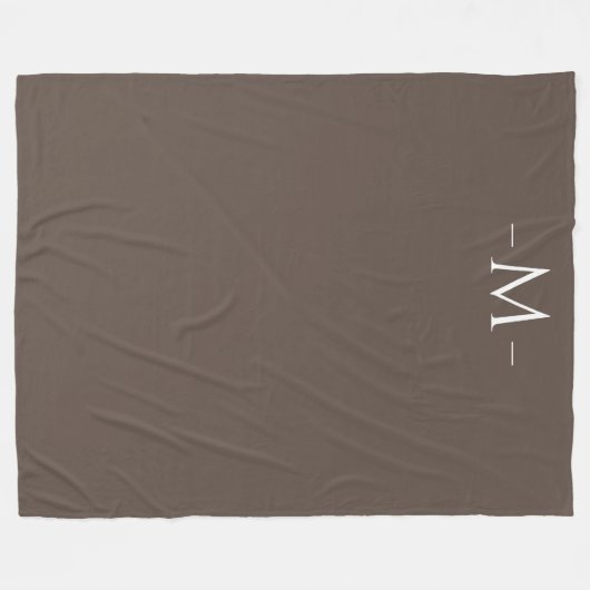 Dekens Moderne bruine monogram groot (Voorkant (Horizontaal))