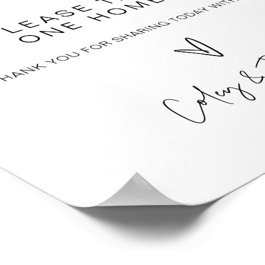 Dekens Trouwbord Tafel Poster (Hoek)