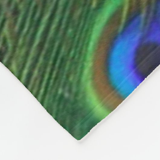 Dekens van fleece met mooie afbeelding van pauwenv (Hoek)