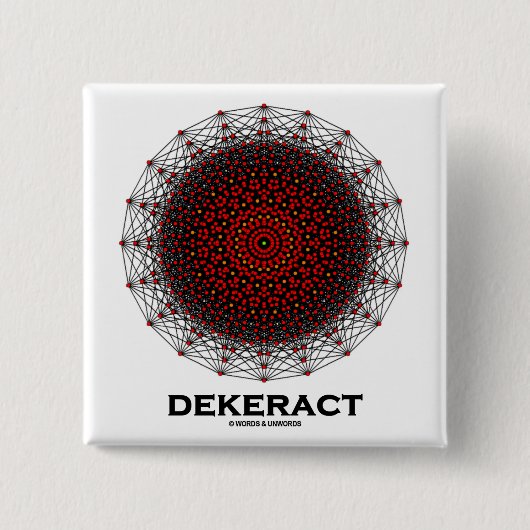 Dekerat (10-dimensionale hyperkubus) vierkante button 5,1 cm (Voorkant)