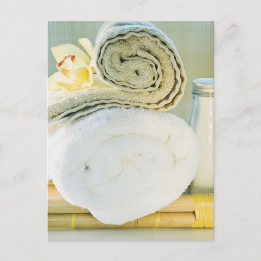 Dekhanddoeken en tropische bloemen briefkaart (Voorkant)