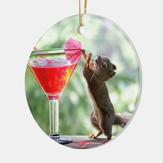 Dekhoorn Drink cocktail Keramisch Ornament (Links)