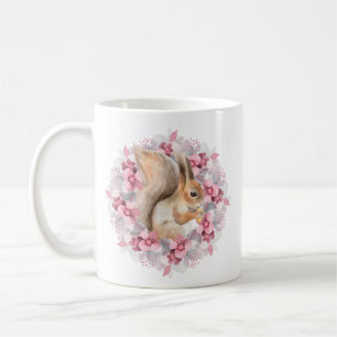 Dekhoorn en bloemen koffiemok