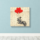 Dekhoorn en hartballonnen canvas afdruk (Insitu (Houten vloer))