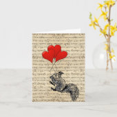 Dekhoorn en hartballonnen kaart (Gele Bloem)