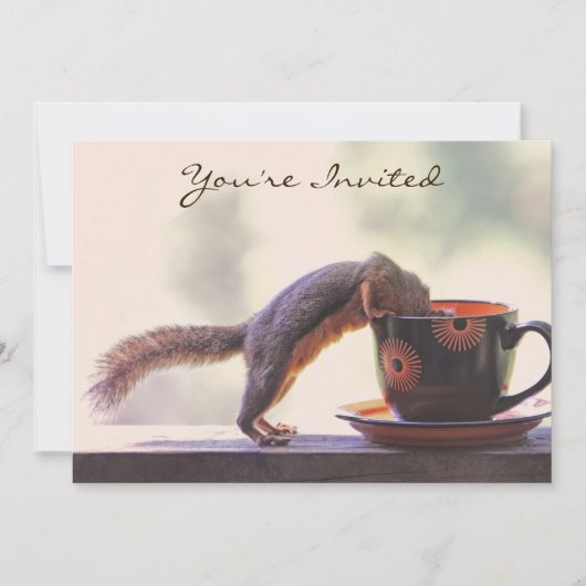 Dekhoorn en koffiebeker kaart (Voorkant)