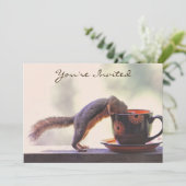 Dekhoorn en koffiebeker kaart (Staand voorkant)