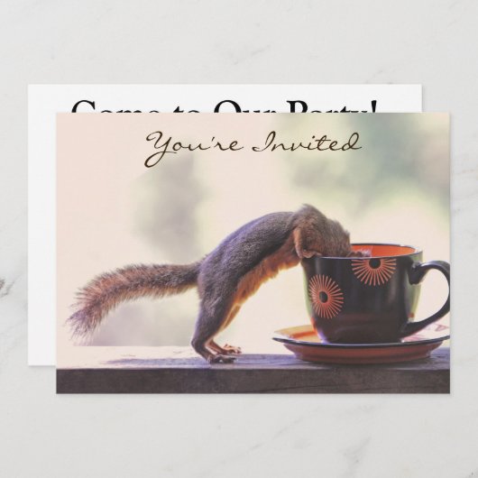 Dekhoorn en koffiebeker kaart (Voorkant / Achterkant)