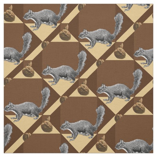 Dekhoorn en noten stof (Swatch)