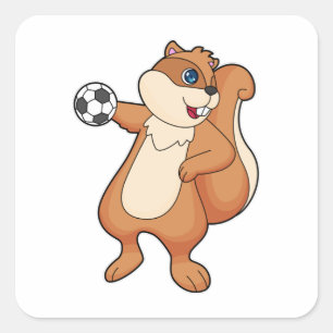 Dekhoorn Handbalspeler Handball Vierkante Sticker