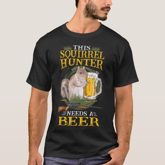 Dekhoorn jachteekhoorn en biervierkant t-shirt (Voorkant)